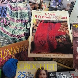 Vintage crochet books Some are in rough shape but are still usable.